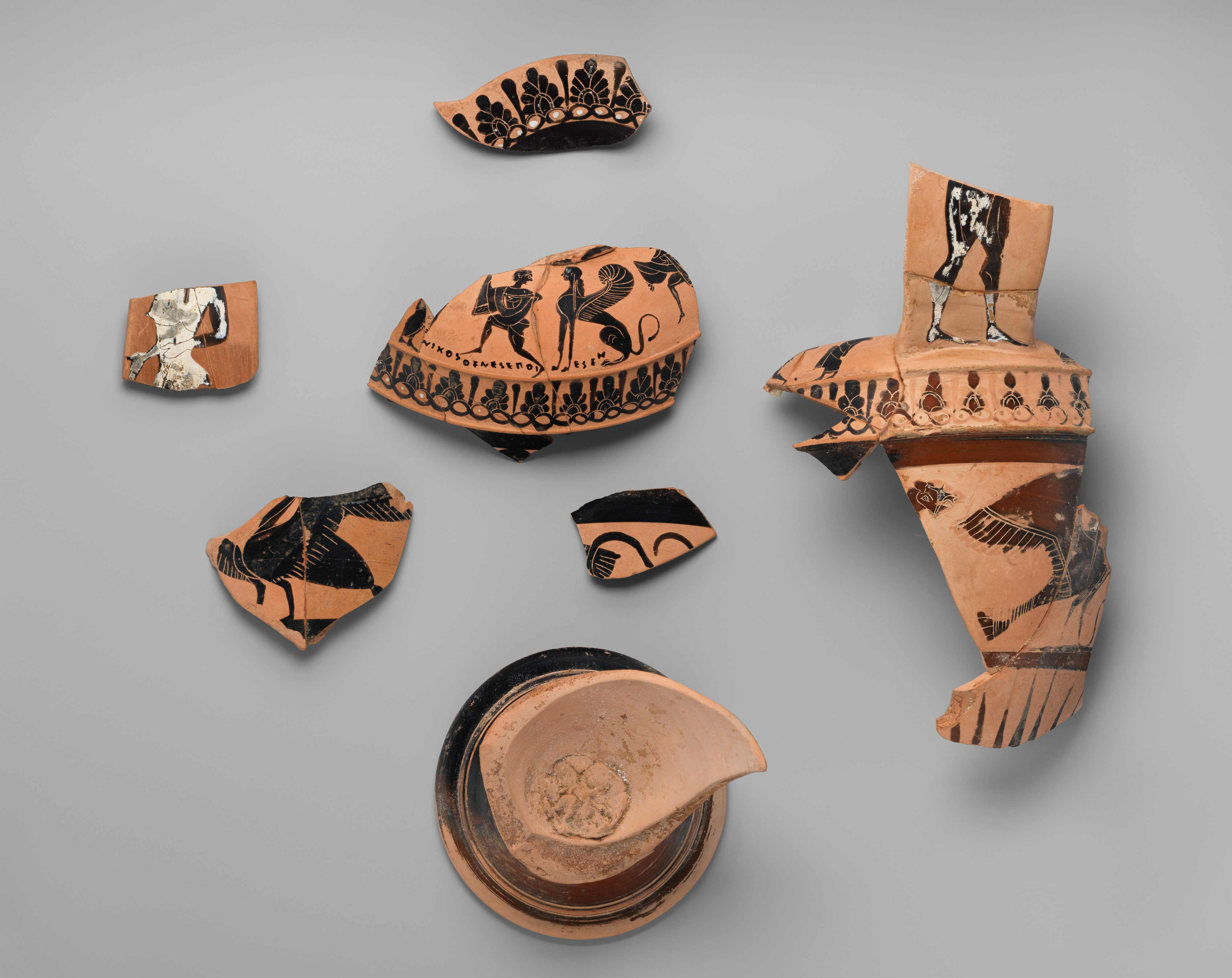 Terracotta fragmentary  neck-amphora