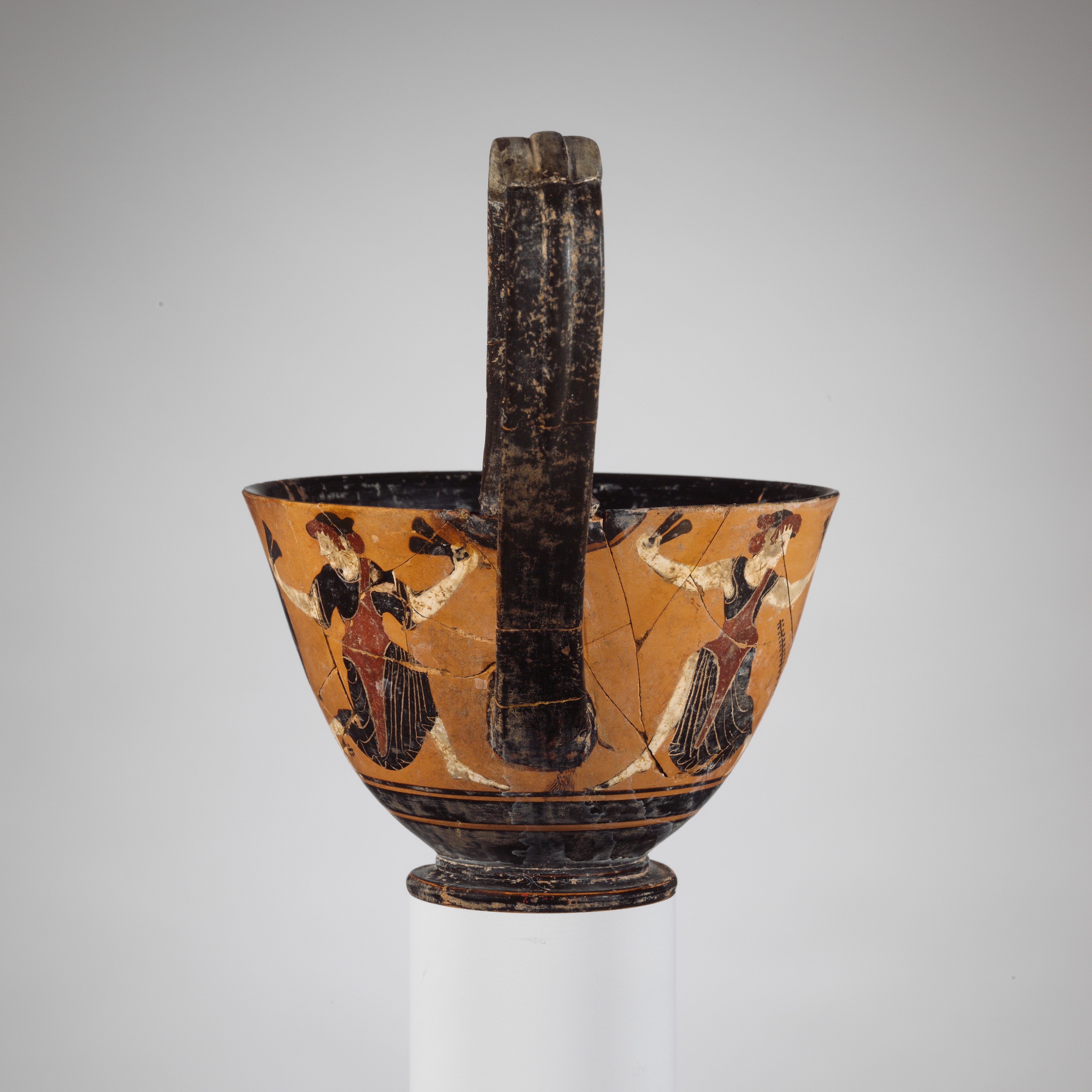 Attributed to the Group of Vatican G.57, Terracotta kyathos (cup-shaped  ladle), Greek, Attic, Archaic
