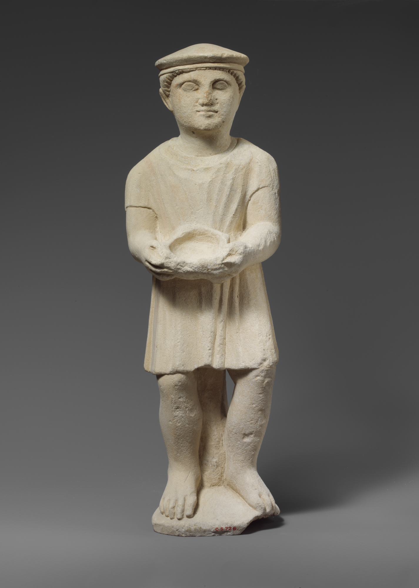 Limestone statuette of a boy with a kausia | Cypriot | Hellenistic ...