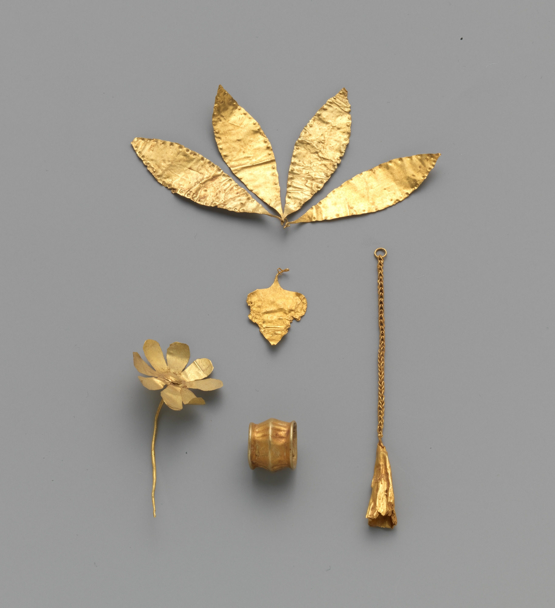 Minoan Hammered gold leaves from the Metropolitan Museum of Art