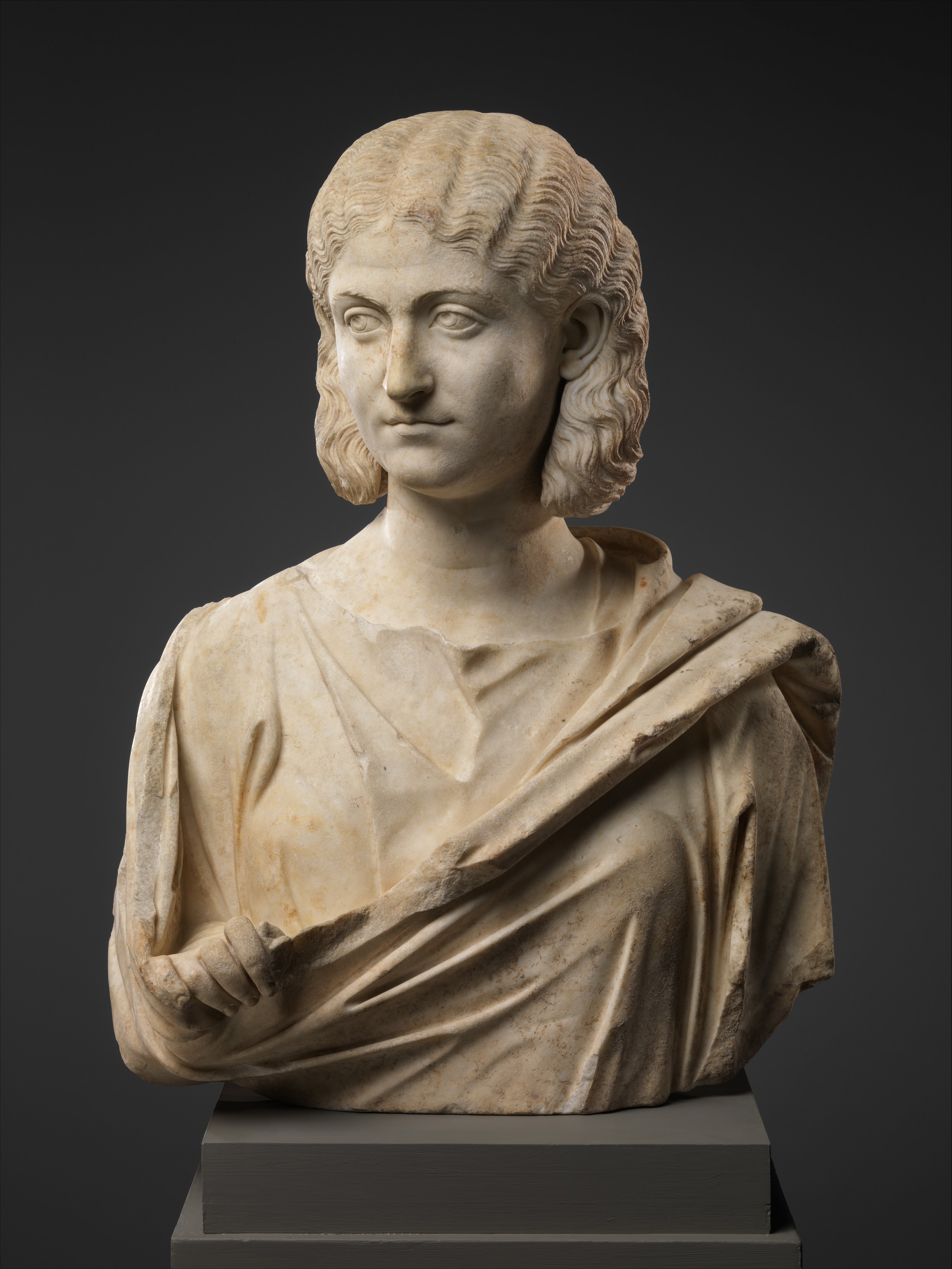 Marble bust of a woman, Roman, Late Imperial