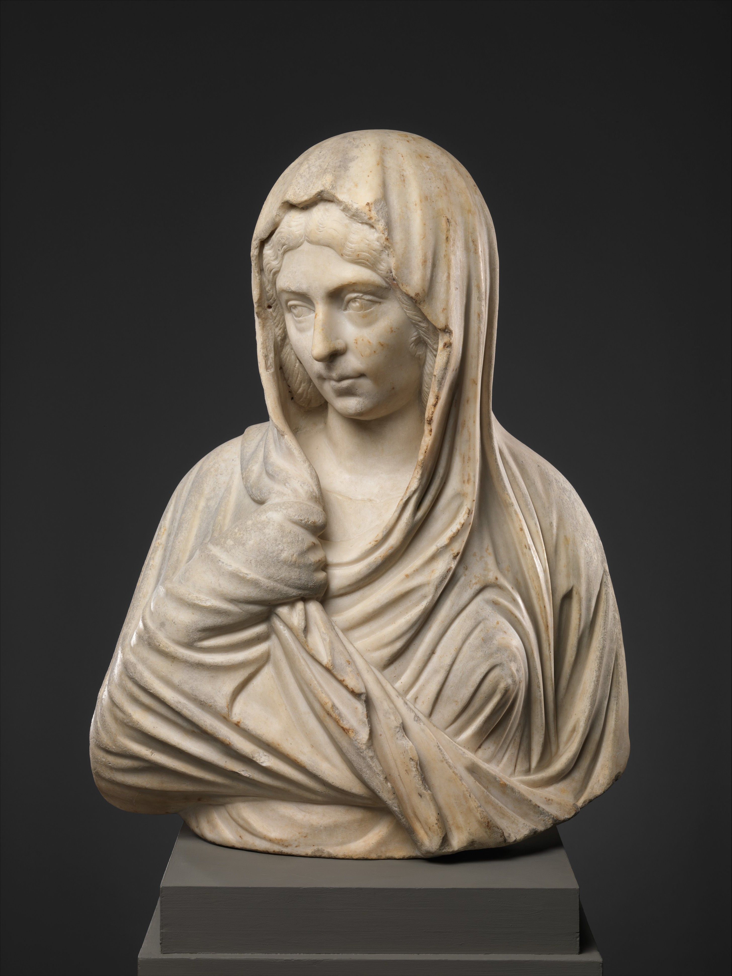 Roman marble bust of a woman on Craiyon
