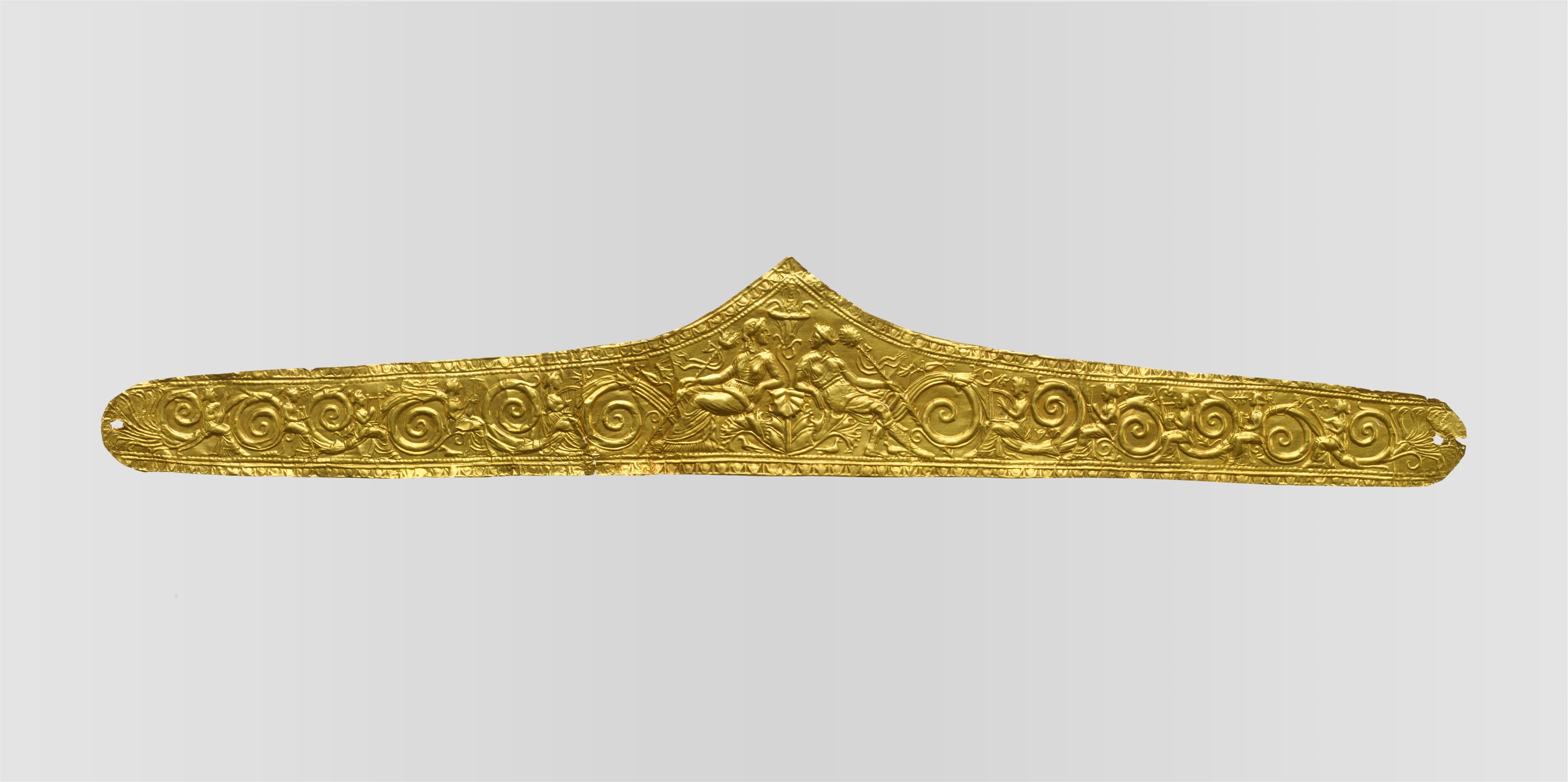 Pediment-shaped gold diadem, Greek, Hellenistic