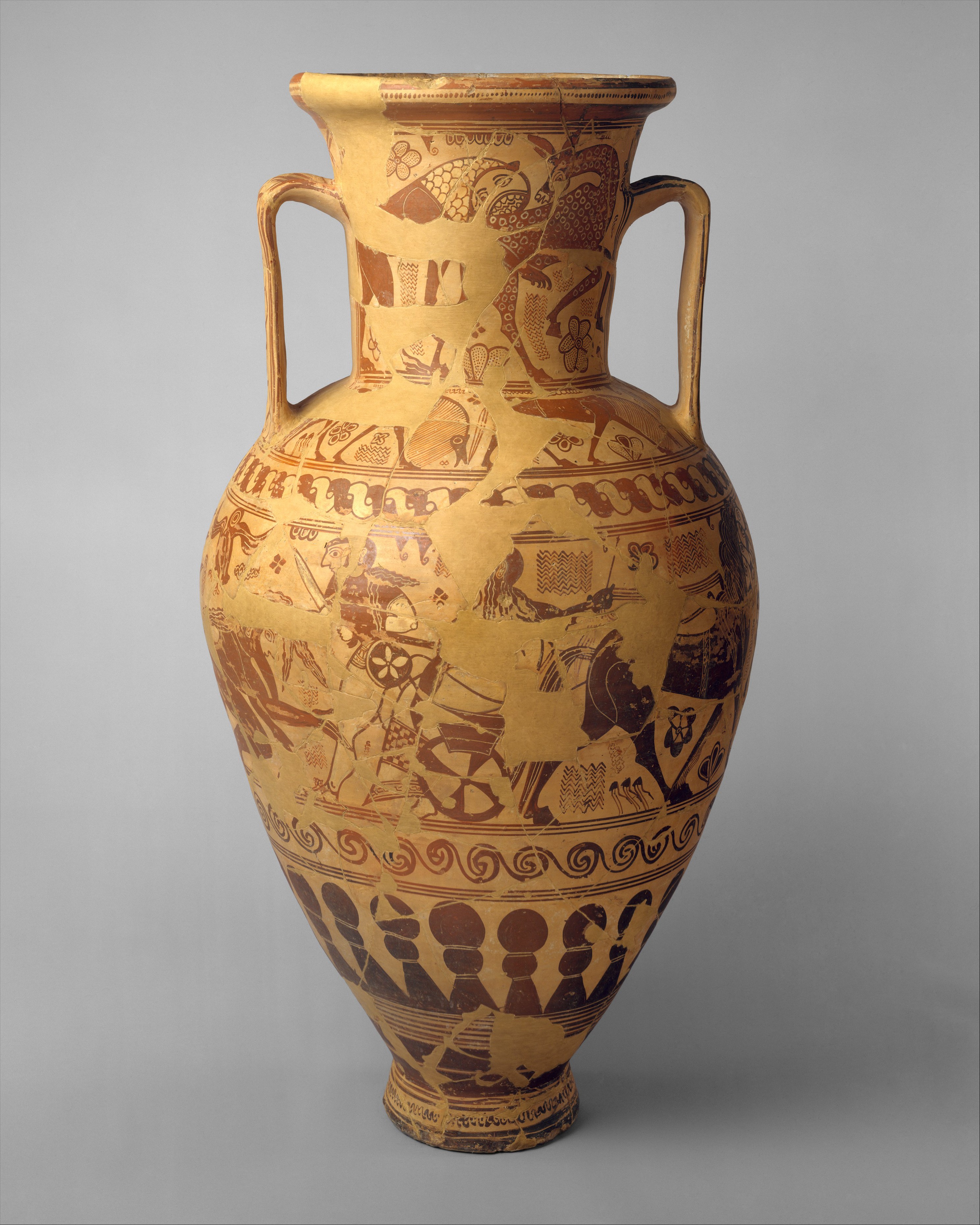 Attributed to the New York Nessos Painter | Terracotta neck-amphora  (storage jar) | Greek, Attic | Proto-Attic | The Metropolitan Museum of Art | Hängeschränke