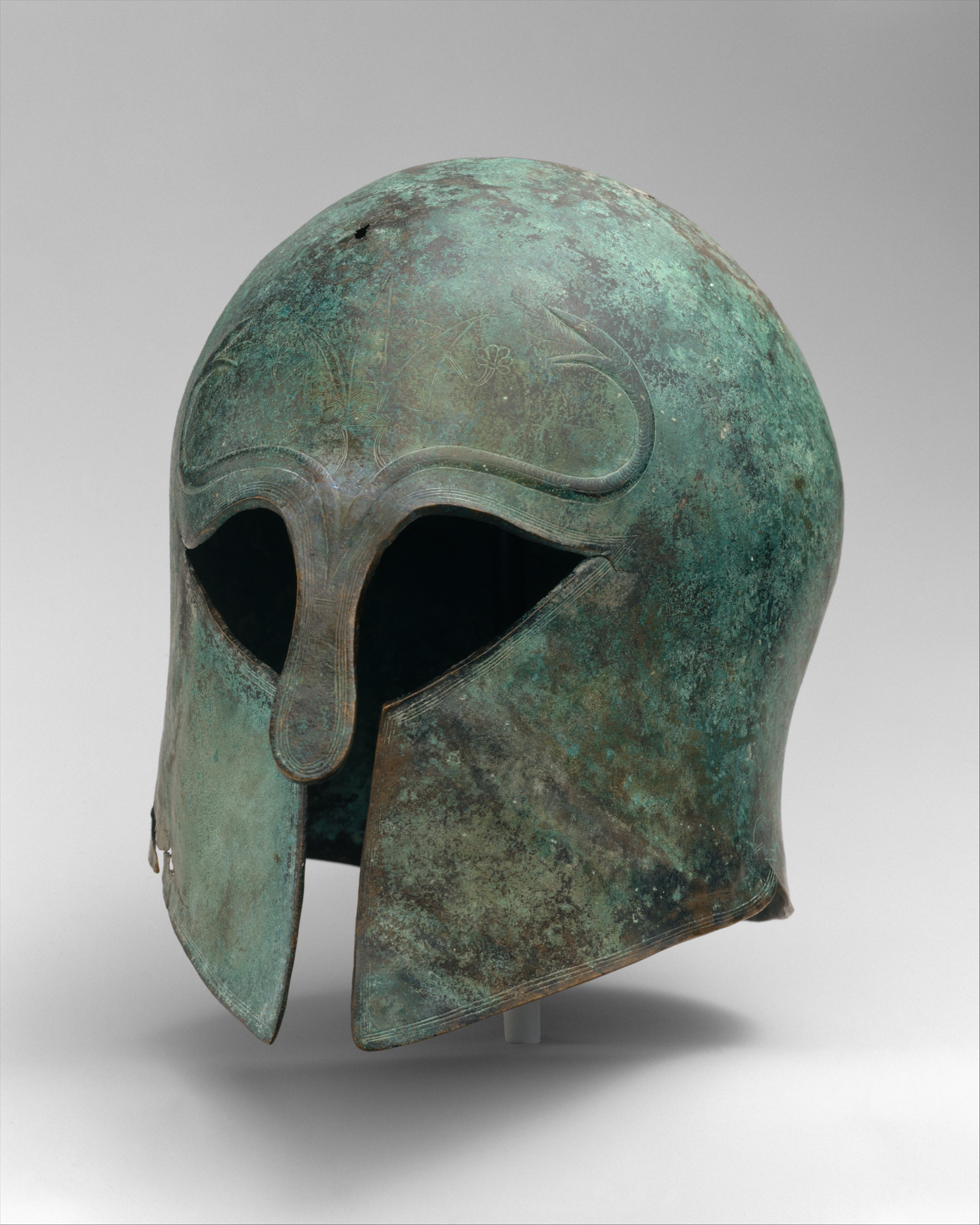 Bronze helmet of Corinthian type | Greek | Archaic | The of Art
