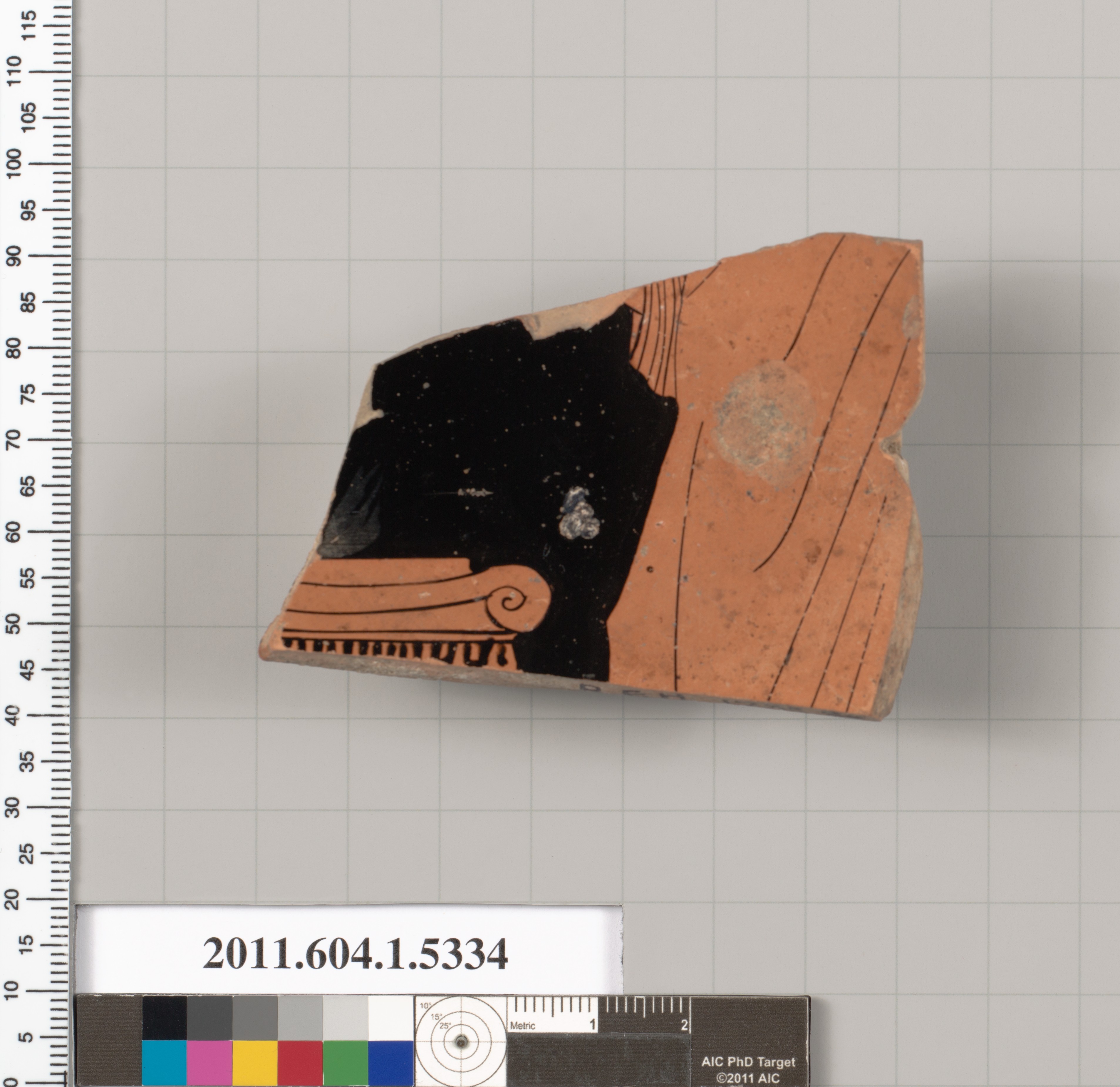 Terracotta fragment of a kylix (drinking cup)