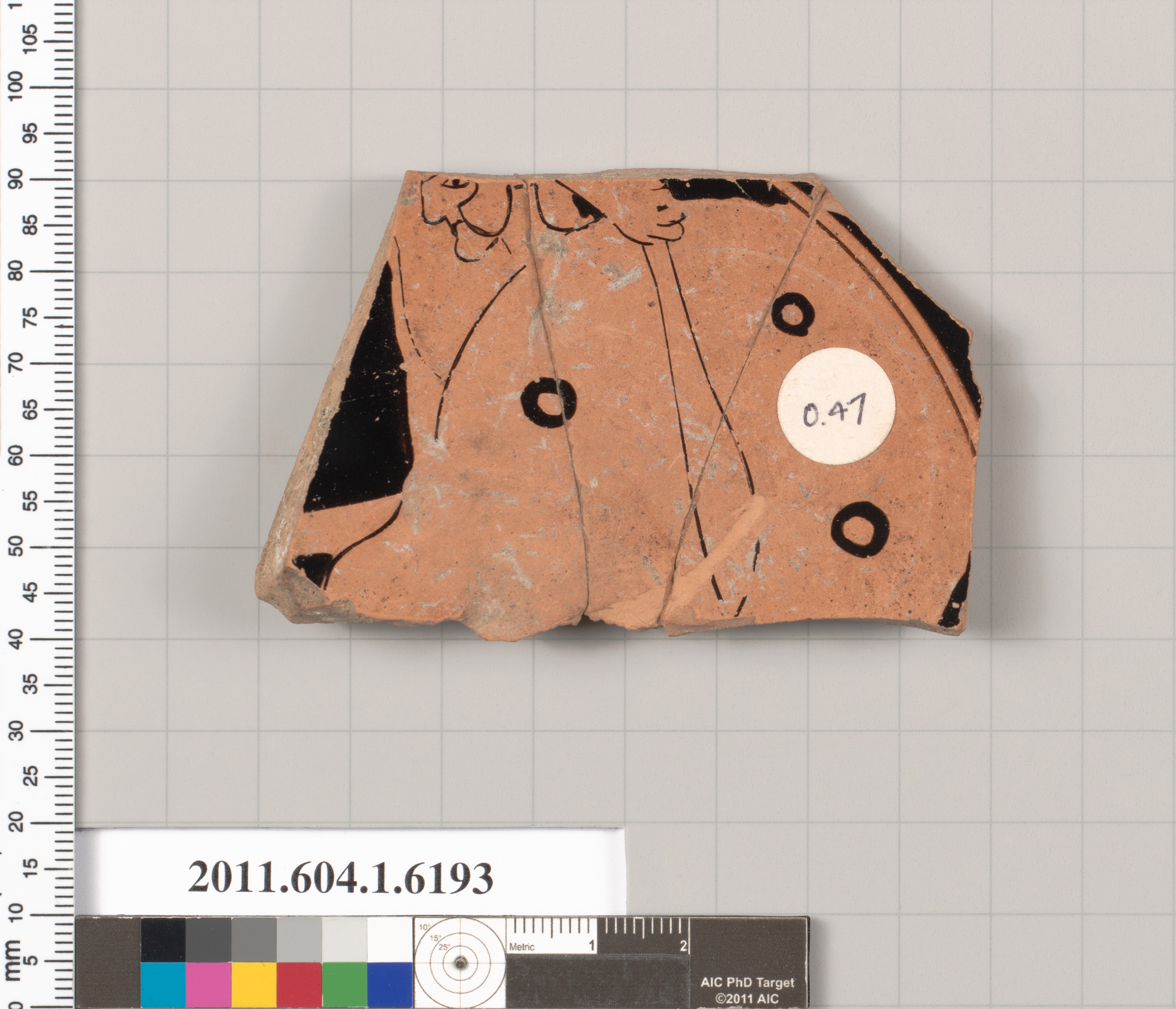 Terracotta fragment of a kylix (drinking cup)