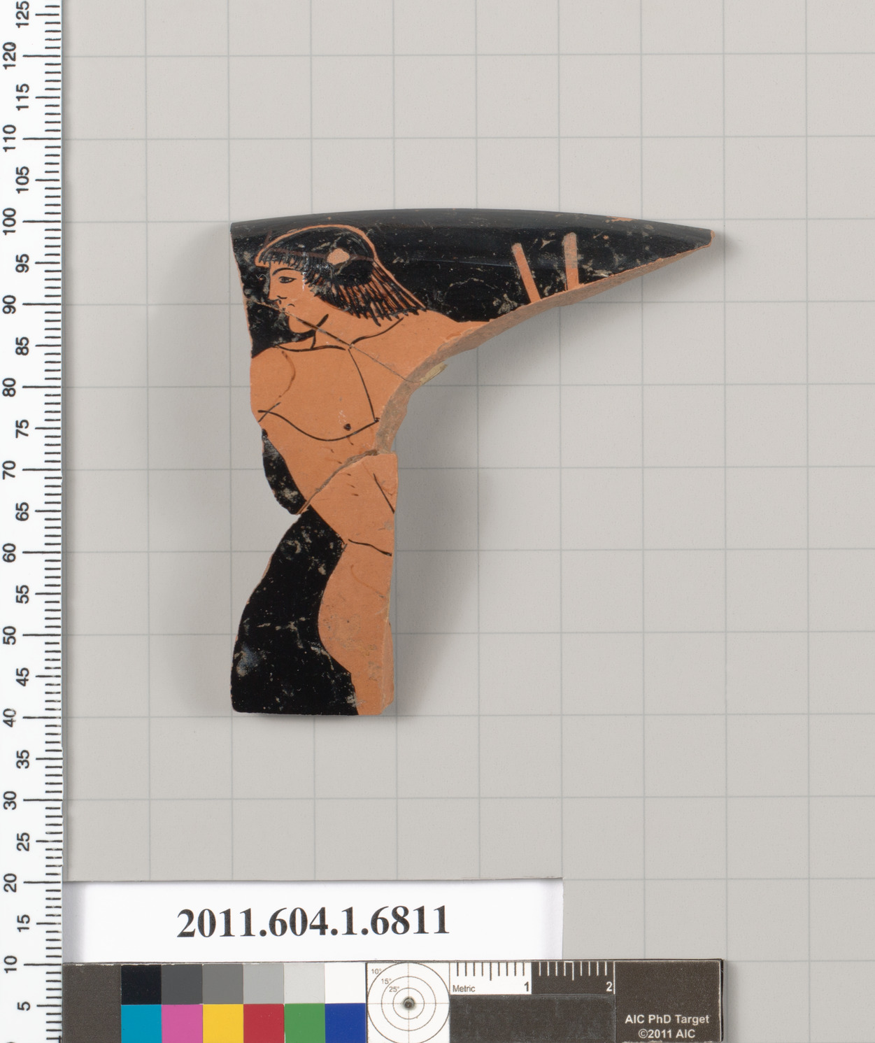 Terracotta rim fragment of a kylix (drinking cup)