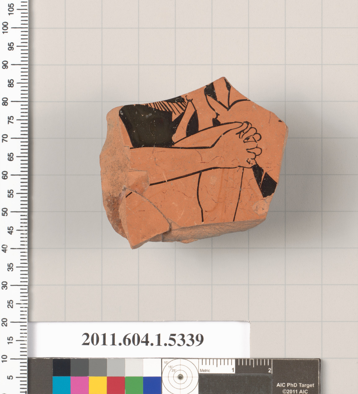 Terracotta fragment of a kylix (drinking cup)