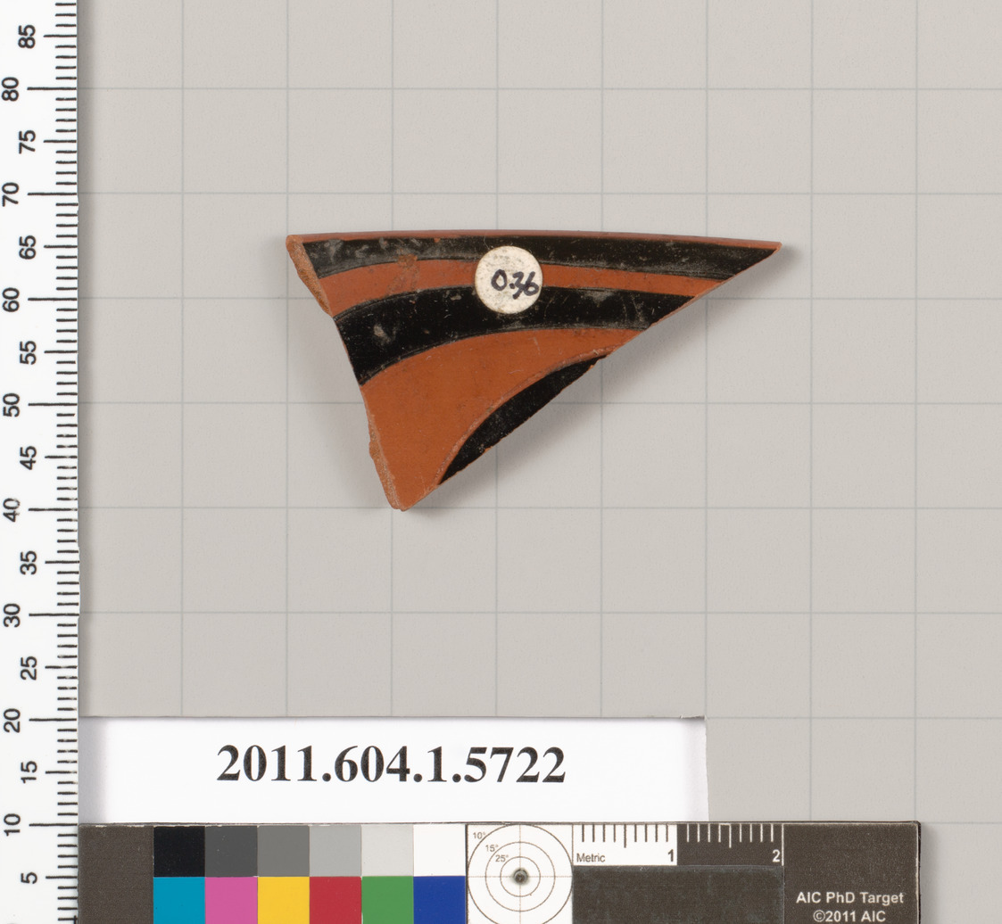 Terracotta rim fragment of a kylix: eye-cup  (drinking cup)