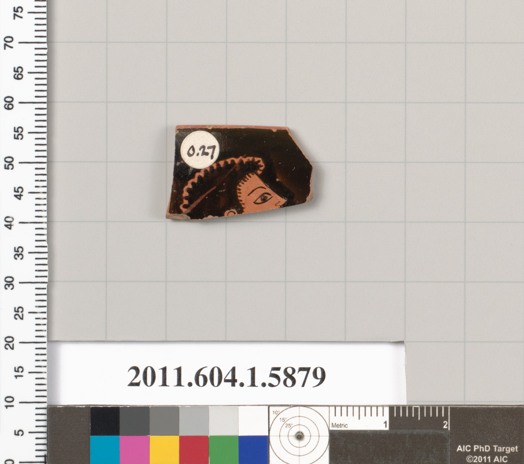 Terracotta rim fragment of a kylix (drinking cup)