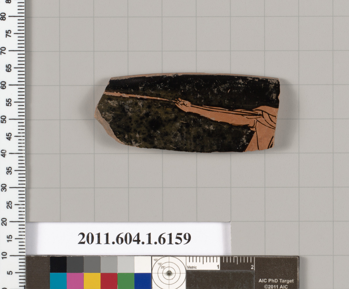 Terracotta rim fragment of a kylix (drinking cup)