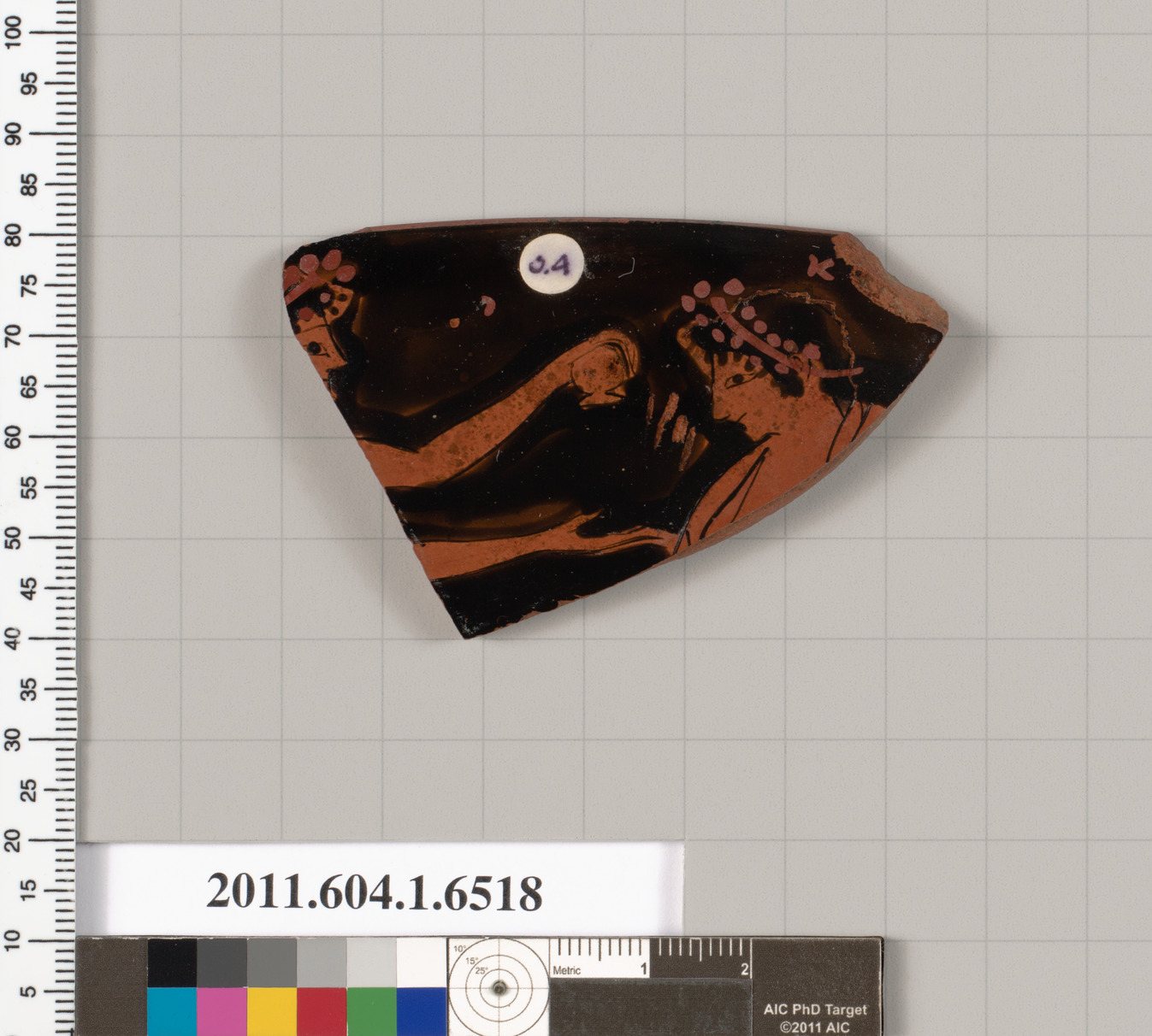 Terracotta rim fragment of a kylix (drinking cup)