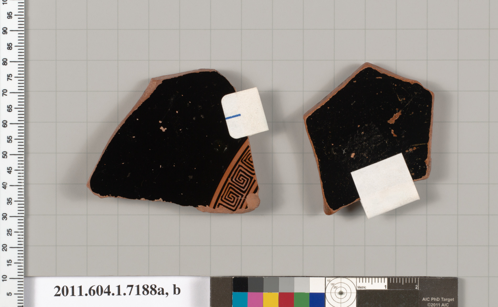 Terracotta fragments of a kylix (drinking cup)