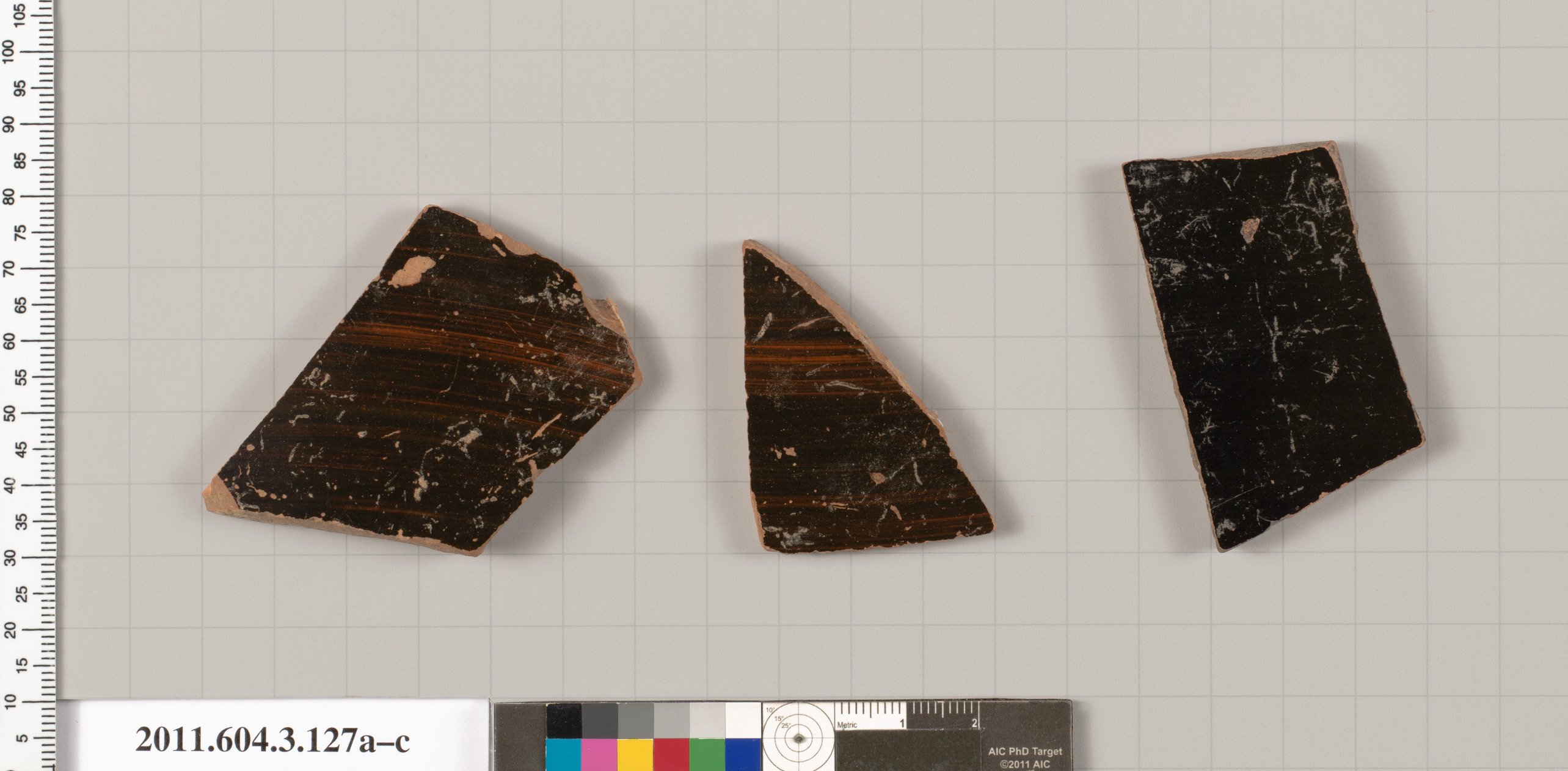 Terracotta fragments of amphorae (jars) Greek, Attic Archaic The