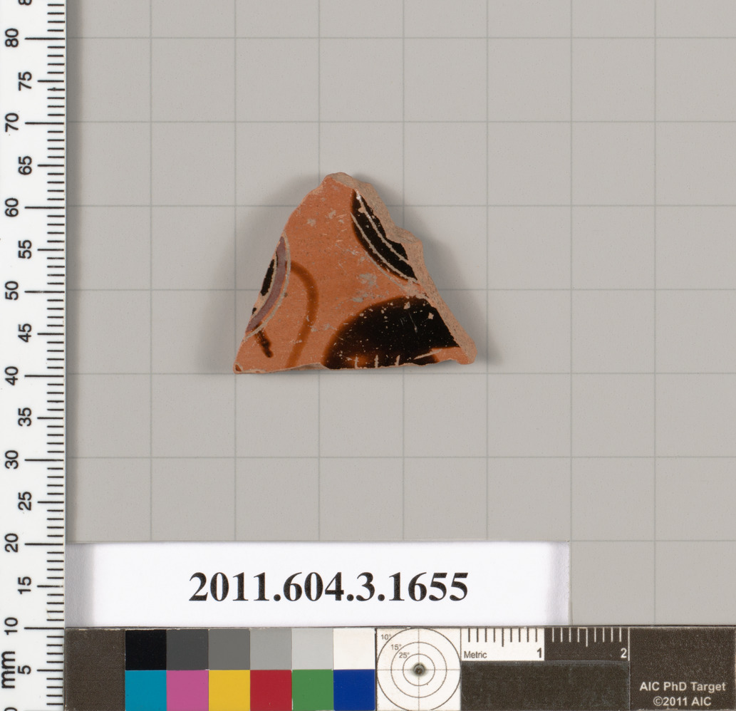 Terracotta fragment of a kylix: Band cup (drinking cup)