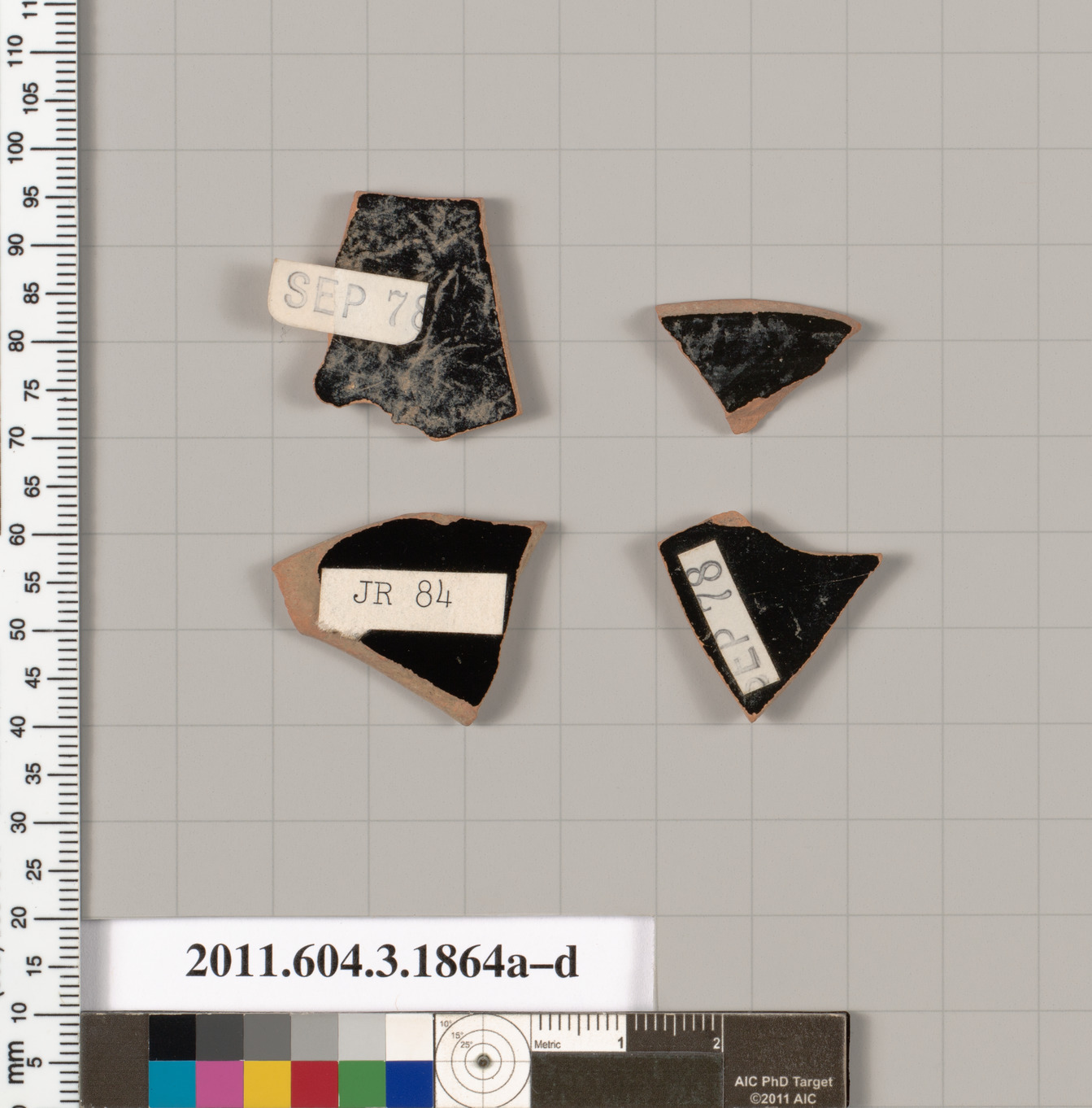 Terracotta fragments of kylikes: Band or lip cups (drinking cups ...