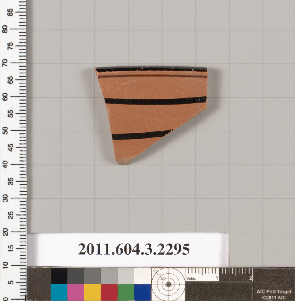 Terracotta rim fragment of a kylix: eye-cup (drinking cup)