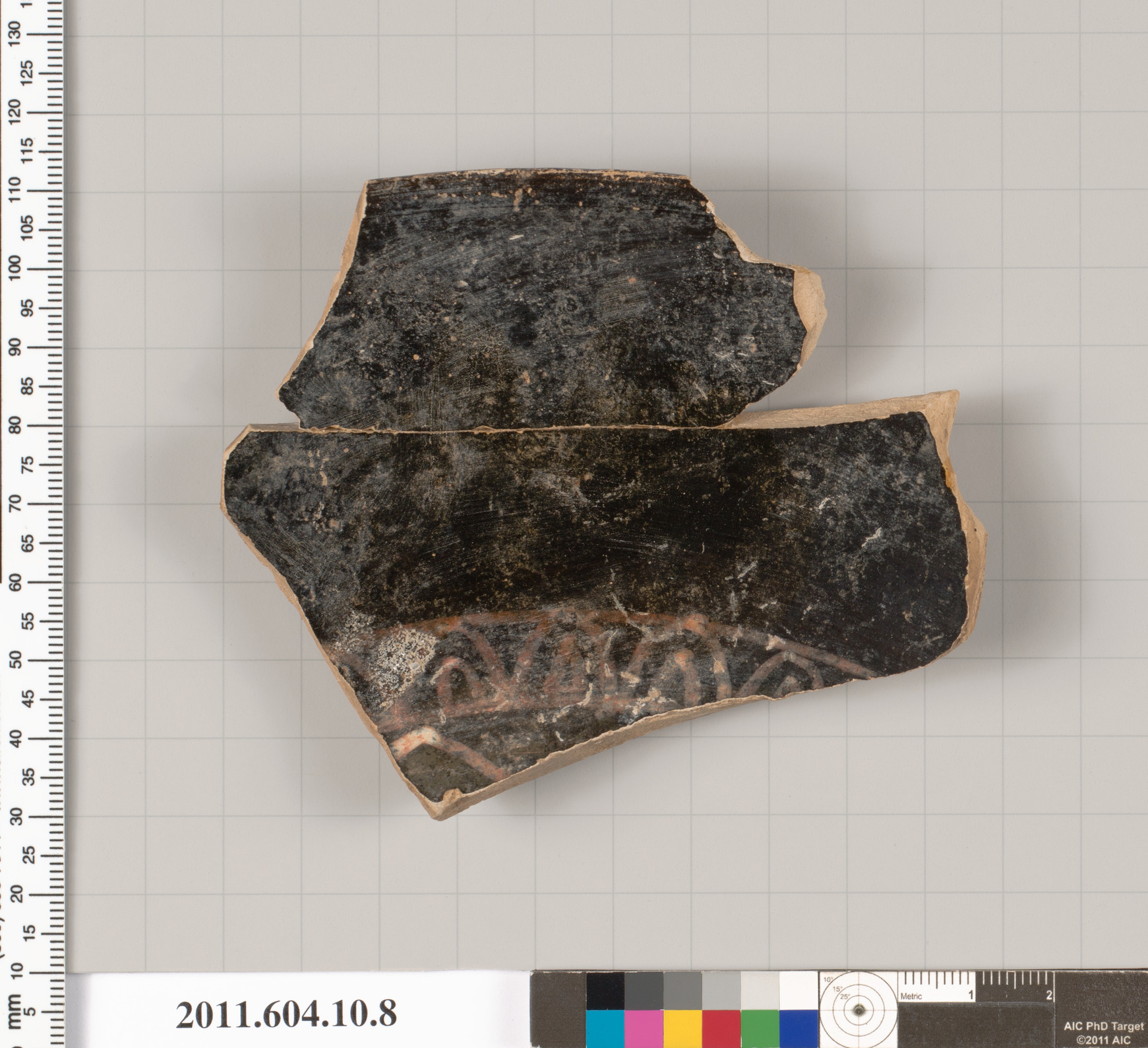 Terracotta rim fragment of a kylix (drinking cup)