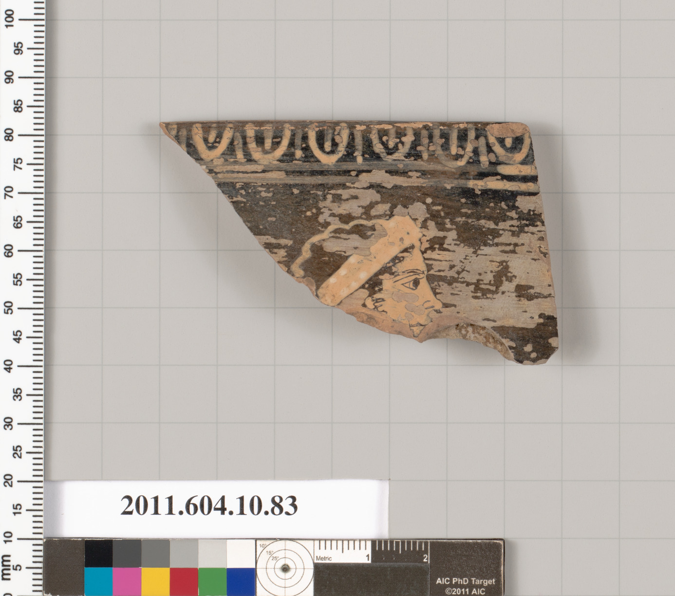 Terracotta rim fragment of a skyphos (deep drinking cup)