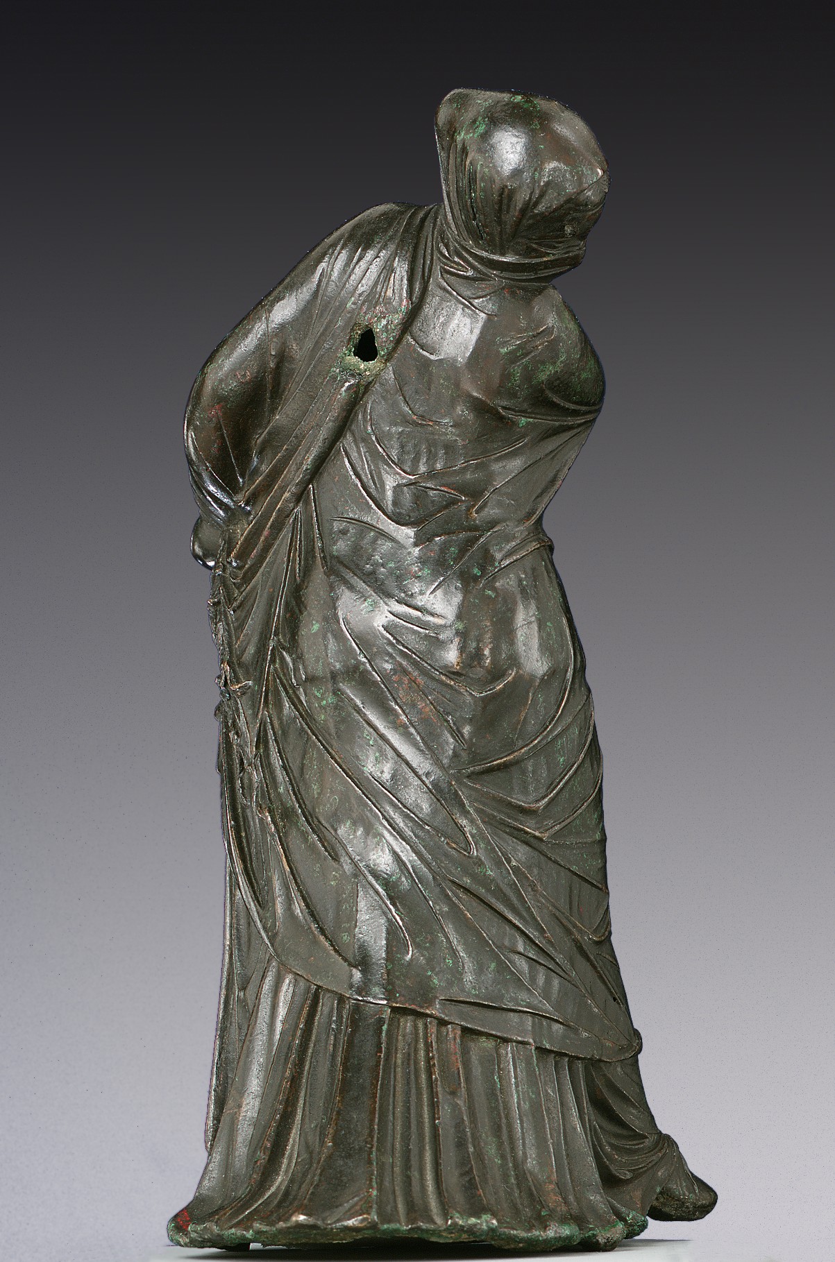Bronze Statuette Of A Veiled And Masked Dancer Greek Hellenistic Bronze Statuette Of A Veiled And Masked Dancer Greek Hellenistic