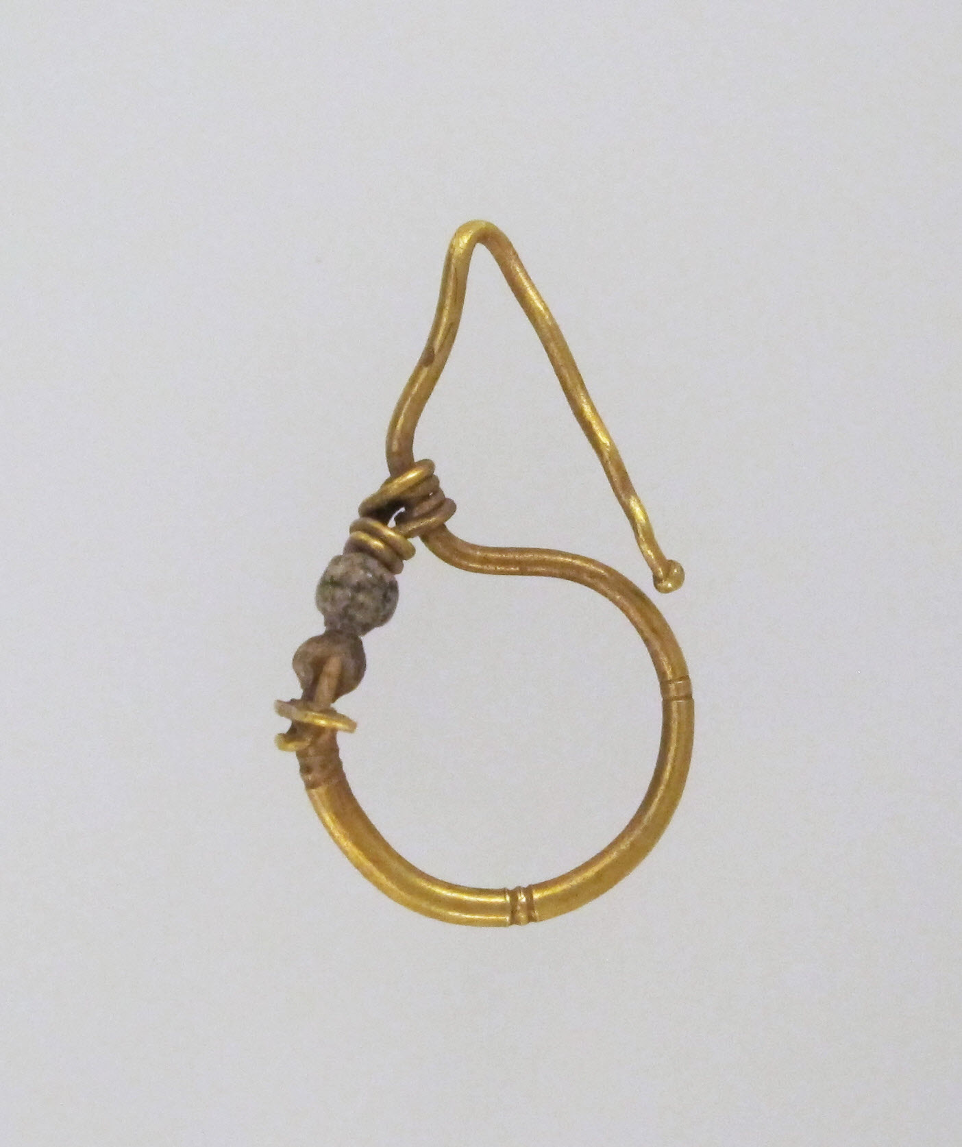 Earring, delta-shaped with beads | Roman | Early Imperial | The ...