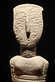 Reconstruction of a marble Cycladic Figure of the Spedos group, Vinzenz Brinkmann, Synthetic marble, natural pigments in egg tempera