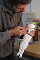 Reconstruction of a marble Cycladic Figure of the Spedos group, Vinzenz Brinkmann, Synthetic marble, natural pigments in egg tempera
