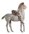 Reconstruction of a marble archer in the costume of a horseman of the peoples to the north and east of Greece, from the west pediment of Temple of Aphaia, Variant C, Vinzenz Brinkmann, Marble stucco on PMMA, natural pigments in egg tempera, tin, wood, gold foil