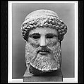 Marble head of a herm, Marble, Roman