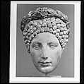 Portrait head of a woman, Marble, Roman