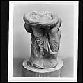 Lower part of a marble seated statue of Hygieia, Marble, Roman