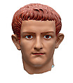 Reconstruction of a marble portrait of the Emperor Gaius Julius Caesar Augustus Germanicus, known as Caligula, Variant B, Vinzenz Brinkmann, Synthetic marble cast, natural pigments in egg tempera