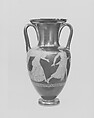 Terracotta Nolan neck-amphora (jar), Achilles Painter, Terracotta, Greek, Attic
