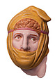 Reconstruction process: Color variant 1 of the head of a Persian warrior lifting his shield by Jorun Ruppel (2012). Image University of Göttingen Reconstruction of one side of the so-called Alexander Sarcophagus, with a battle between Greeks and Persians Variant A, Vinzenz Brinkmann, Synthetic material, natural pigments in egg tempera