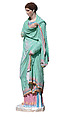 Reconstruction of a marble statue of a woman wrapping herself in a mantle (so-called Small Herculaneum Woman), Vinzenz Brinkmann, Marble stucco on plaster cast, natural pigments in egg tempera, gold foil