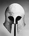 Bronze helmet of Corinthian type, Bronze, Greek