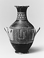 Small terracotta amphora (jar), Terracotta, Greek, Attic