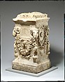 Marble funerary altar, Marble, Roman