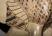Reconstruction of a marble finial in the form of a sphinx, Vinzenz Brinkmann, Cast from polymethyl metacrylate, natural pigments in egg tempera, gold foil, and copper