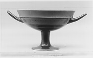 Terracotta kylix: lip-cup (drinking cup), Signed by Xenokles as potter, Terracotta, Greek, Attic