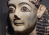 Reconstruction of a marble finial in the form of a sphinx, Vinzenz Brinkmann, Cast from polymethyl metacrylate, natural pigments in egg tempera, gold foil, and copper