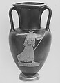 Terracotta Nolan neck-amphora (jar), Providence Painter, Terracotta, Greek, Attic