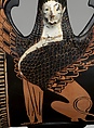 Reconstruction of a marble finial in the form of a sphinx, Vinzenz Brinkmann, Cast from polymethyl metacrylate, natural pigments in egg tempera, gold foil, and copper