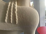 Reconstruction of a marble finial in the form of a sphinx, Vinzenz Brinkmann, Cast from polymethyl metacrylate, natural pigments in egg tempera, gold foil, and copper