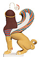 Reconstruction of a marble finial in the form of a sphinx, Vinzenz Brinkmann, Cast from polymethyl metacrylate, natural pigments in egg tempera, gold foil, and copper