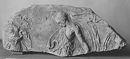 Fragment of a marble relief with dancing maenads, Kallimachos, Marble, Pentelic, Roman