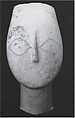 Marble head from the figure of a woman, Marble, Cycladic