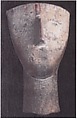 Head and neck from a marble figure, Marble, Cycladic
