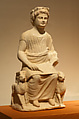 Limestone statue of an enthroned youth, Limestone, Cypriot